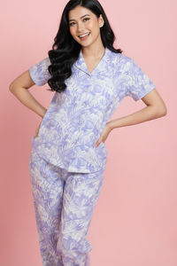 Zivame Buttersoft Knit Poly Pyjama Set - Blanc De — thumbnail 2